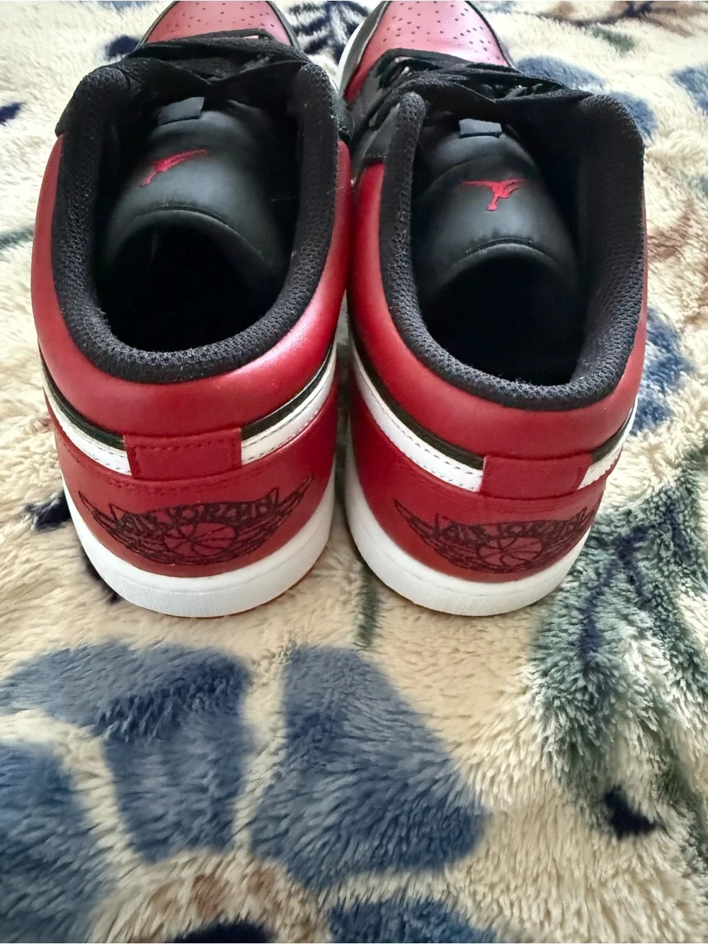 Jordan Men’s Low-Top Sneakers in Black and Red